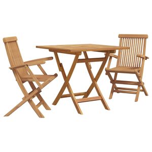 vidaXL Garden Dining Set 3 pcs Brown Solid teak wood