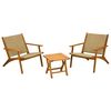 ProGarden 3 Piece Balcony Furniture Set Acacia Wood Natural