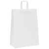 vidaXL Paper Bags 250 pcs with Handles White 32x17x44 cm