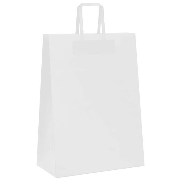 vidaXL Paper Bags 250 pcs with Handles White 32x17x44 cm