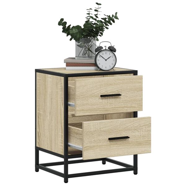 vidaXL Bedside Cabinet Sonoma Oak 40x31x50 cm Engineered Wood