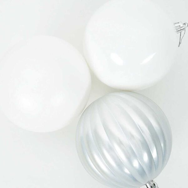 vidaXL Christmas Bauble Set 9 pcs White Plastic