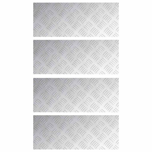 vidaXL Stair Tread Rectangular 4 pcs Silver 50 x 20 cm Aluminium