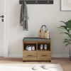 vidaXL Hall Bench with Cushion with Drawer Artisan Oak 60 x 38 x 46 cm