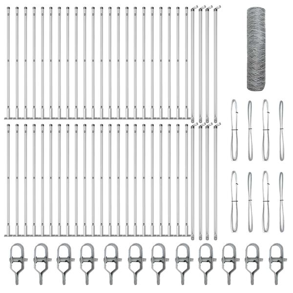 vidaXL Fence Post Silver 100 x 1 m (36 mm mesh) Steel