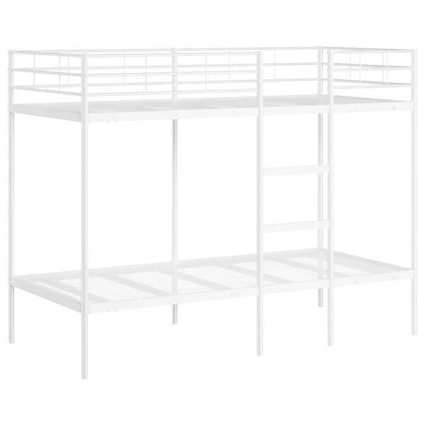 vidaXL Bunk Bed without Mattress White 100x190 cm Steel
