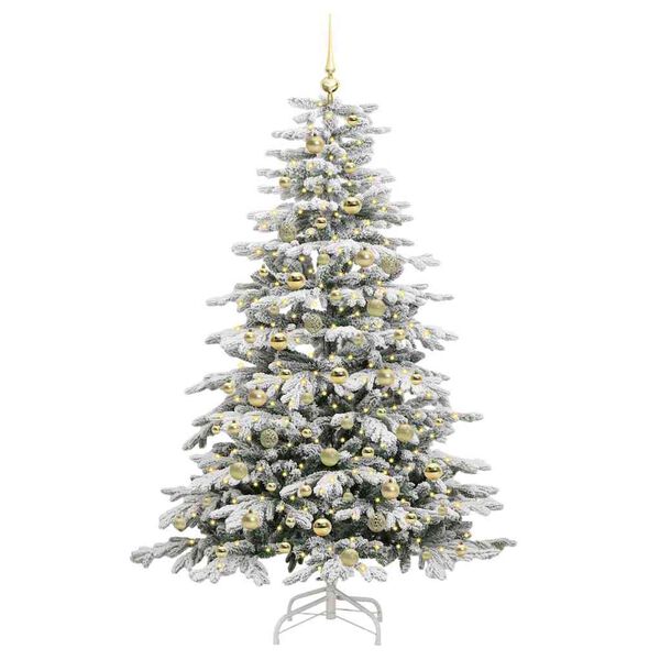 vidaXL Artificial Hinged Christmas Tree White 180 cm PE and PVC