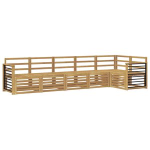 vidaXL Outdoor Sofa Set 6 pcs 6-Seaters White Solid Acacia Wood