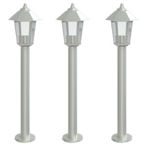 vidaXL Outdoor Floor Lamps 3pcs Silver 80 cm Stainless Steel