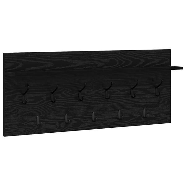 vidaXL Wall-Mounted Coat Rack with Shelf Black Oak 100 x 40 x 12 cm