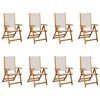 vidaXL Folding Chairs 8 pcs Solid Wood Acacia and Textilene
