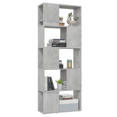 vidaXL Book Cabinet Room Divider Concrete Grey 60x24x155 cm