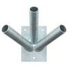 vidaXL Flag Pole Holde Silver 10.5 x 7.5 x 0.2 cm Steel