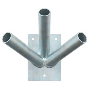 vidaXL Flag Pole Holde Silver 10.5 x 7.5 x 0.2 cm Steel