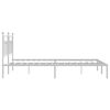 vidaXL Metal Bed Frame without Mattress with Headboard White 160x200cm