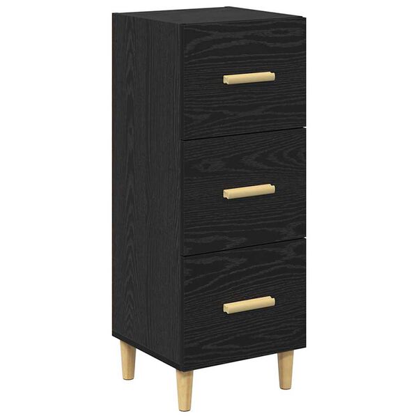 vidaXL Sideboard Black oak 34.5 x 34 x 90 cm Engineered wood