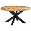 vidaXL Dining Table &Oslash;150x76 cm Solid Rough Wood Mango