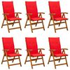 vidaXL Reclining Garden Chairs 6 pcs Natural Solid Acacia Wood