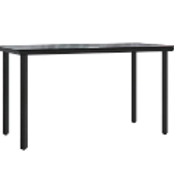 vidaXL Outdoor Tables Black Metal Large Dining Table Rectangular
