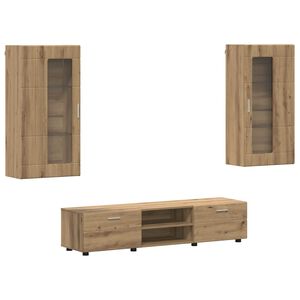 vidaXL TV Cabinet Set FLORIN 3 pcs Artisan Oak Engineered Wood