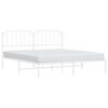 vidaXL Metal Bed Frame without Mattress with Headboard White 180x200cm