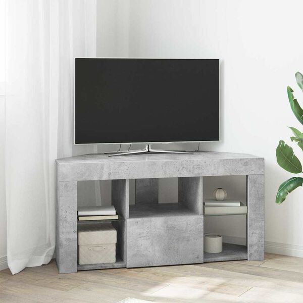 vidaXL Corner LED TV Cabinet Concrete Grey 103 x 40 x 50 cm