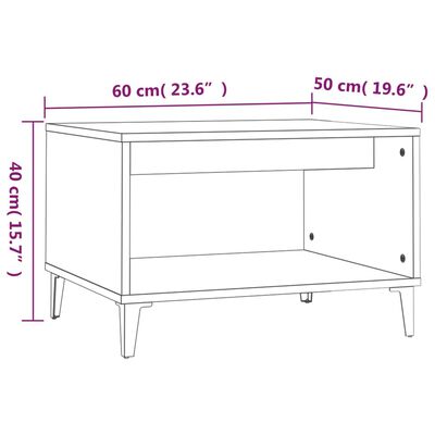 vidaXL Coffee Table High Gloss White 60x50x40 cm Engineered Wood