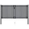 vidaXL Double Door Fence Gate Steel 300x175 cm Anthracite