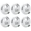 vidaXL Discus Locks with Keys 6 pcs Silver 7 x 2.3 x 7 cm