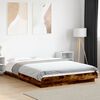 vidaXL Bed Frame with LED Lights without Mattress Smoked Oak 140x190cm