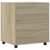 vidaXL Printer Stand with Wheels Sonoma Oak 60x50x67 cm