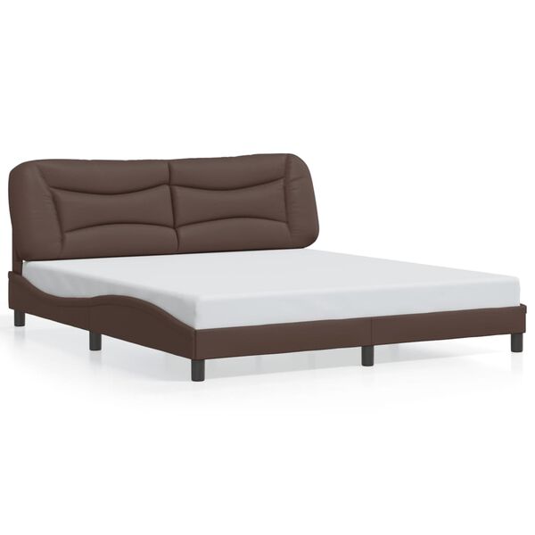 vidaXL Bed Frame with LED without Mattress "Hvar" Brown 180x200 cm