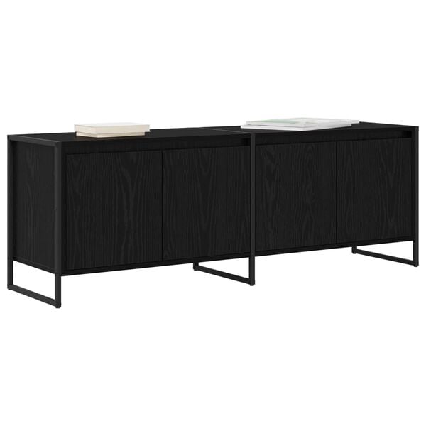 vidaXL TV Cabinet Black Oak 140 x 36 x 49.5 cm Engineered Wood