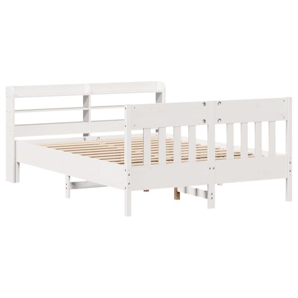 vidaXL Bed Frame without Mattress White 140x200 cm Solid Wood Pine