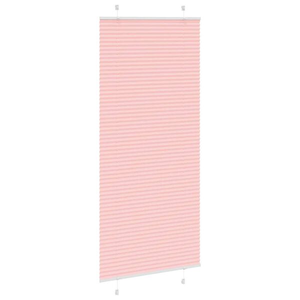 vidaXL Pleated Blind Pink 95x200 cm Fabric Width 94.4 cm Polyester
