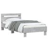 vidaXL Bed Frame without Mattress with Headboard Concrete Grey 90x200 cm