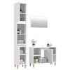 vidaXL 3 Piece Bathroom Furniture Set High Gloss White Engineered Wood