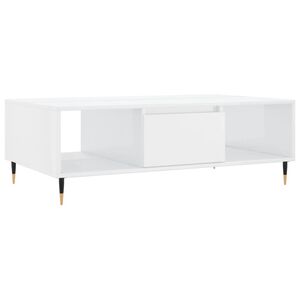 vidaXL Coffee Table High Gloss White 104x60x35 cm Engineered Wood