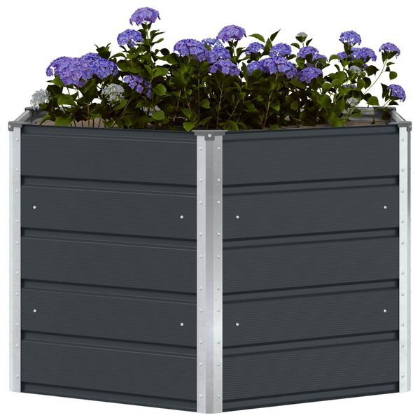 vidaXL Planter Anthracite 129 x 129 x75 cm Steel