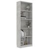 vidaXL 5-Tier Book Cabinet Concrete Grey 60x24x175 cm Engineered Wood