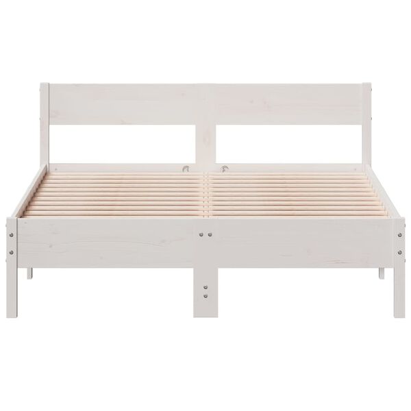vidaXL Bed Frame without Mattress White 120x190 cm Small Double Solid Wood Pine
