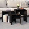 vidaXL Nesting Coffee Tables 3 pcs Black Engineered Wood