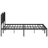 vidaXL Metal Bed Frame without Mattress with Headboard Black 180x200cm