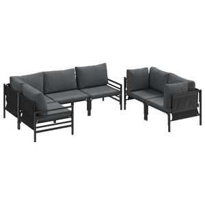 vidaXL Garden Sofa Set with Cushion 6 pcs Anthracite Steel