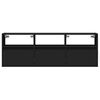 vidaXL TV Wall Cabinet with LED Lights Black 130x31x45 cm