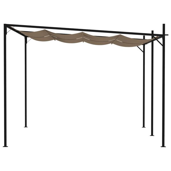 vidaXL Gazebo with Retractable Roof 400x300x233 cm Taupe
