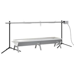 vidaXL Automatic Barbecue Grill and Tray Set Stainless Steel