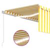 vidaXL Manual Retractable Awning with Blind&LED 4x3m Yellow&White