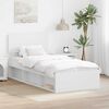 vidaXL Bed Frame with Headboard White 90 x 200 cm Solid Pine Wood