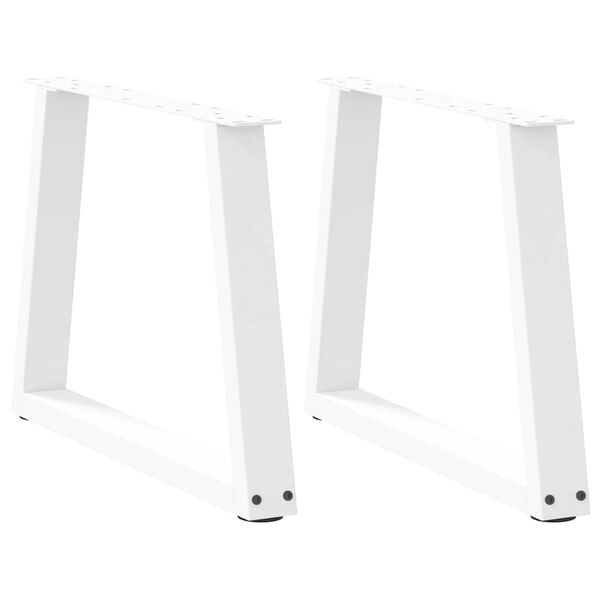 vidaXL Coffee Table Legs V-Shape 2 pcs White 60x(42-43.3) cm Steel